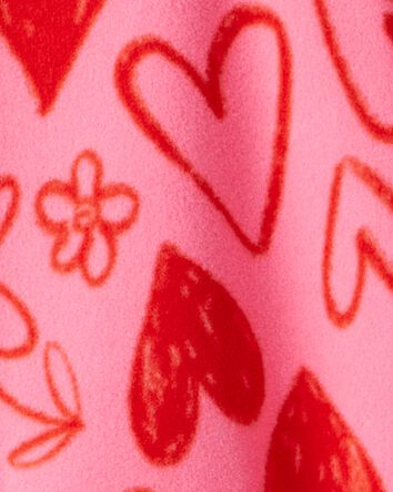 Tout-petit fille - Pyjama une pi&egrave;ce &agrave; manches longues de coupe ample avec imprim&eacute; de c&oelig;urs &ndash; Rose/rouge, 