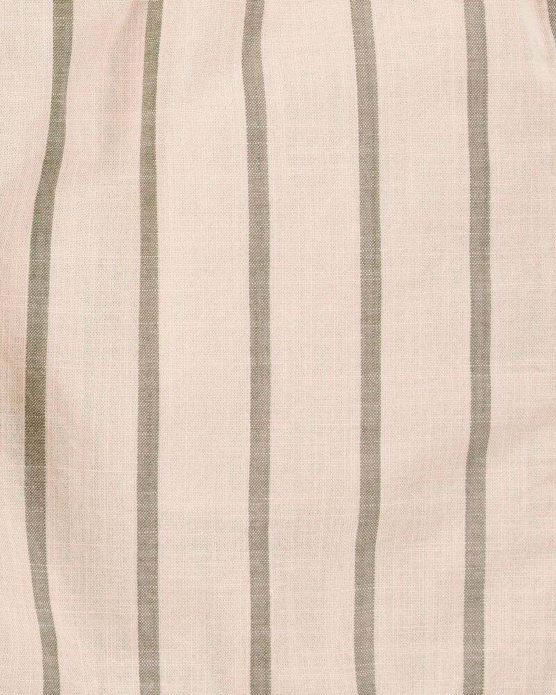 Toddler Striped Drawstring Shorts - Khaki, image 5 of 7 slides