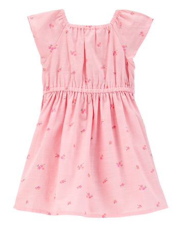 Baby Short-Sleeve Floral-Print Maxi Dress -Pink, 