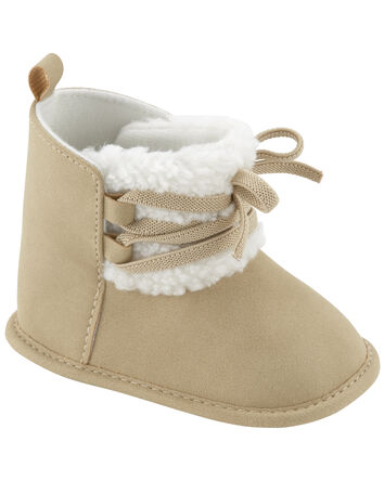 Faux Sherpa Baby Shoes, 