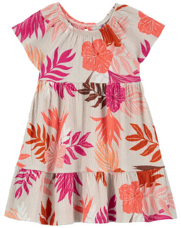 Tropical Crinkle Jersey Dress, 