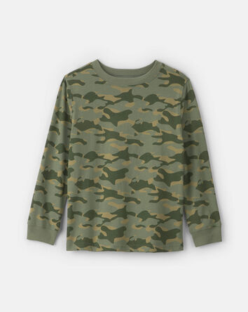 Gar&ccedil;ons - T-shirt manches longues &agrave; matif camouflage - Vert, 