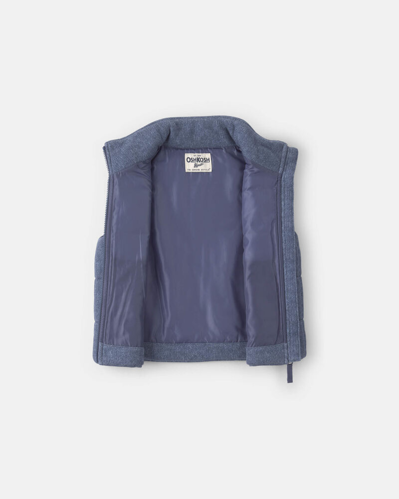 Girls Denim Puffer Vest - Chambray, image 2 of 4 slides