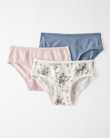 Girls 3-Pack Organic Cotton Underwear, 