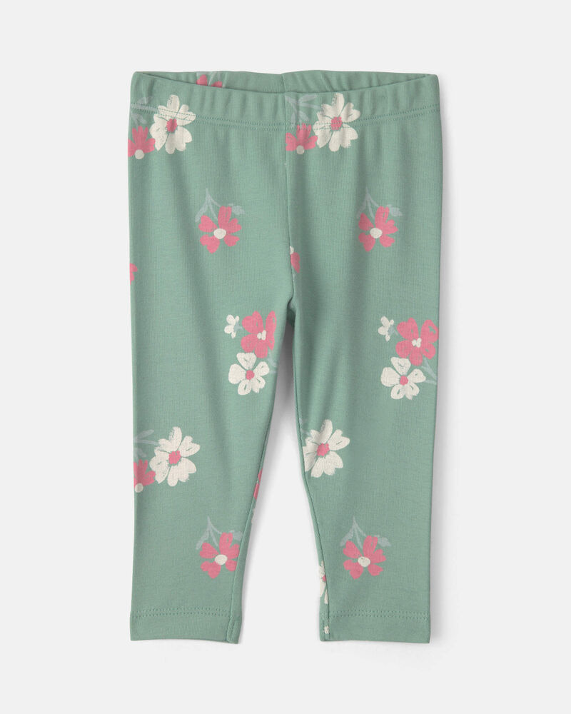 Baby Girl 3-Piece Heart Floral Long-Sleeve Bodysuit & Pant Set - Green/Cream, image 2 of 6 slides