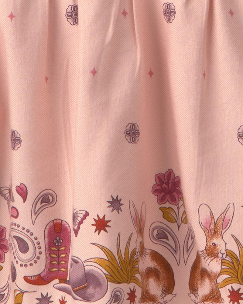 Toddler Girl Floral Twill Long-Sleeve Dress - Pink, image 2 of 4 slides