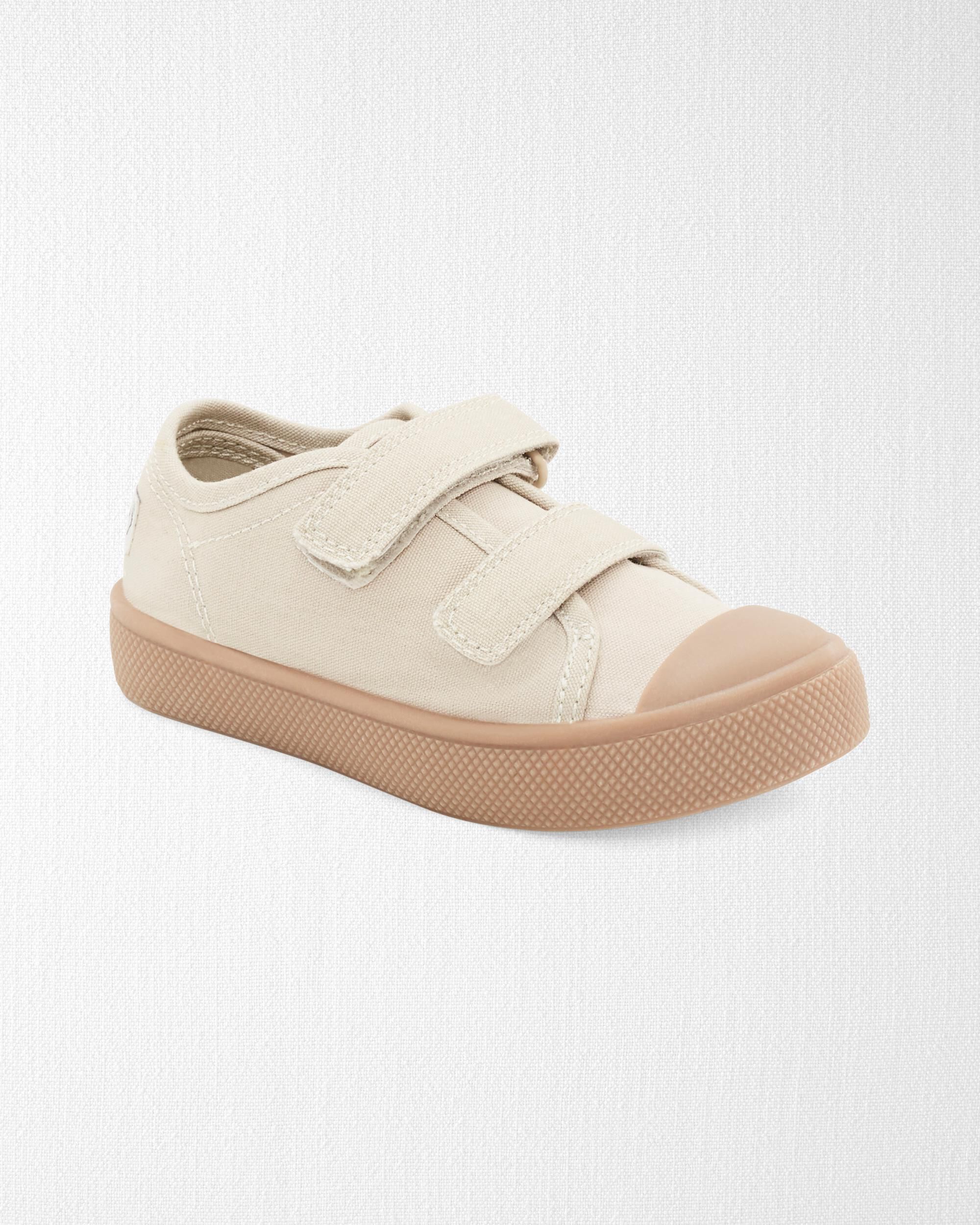 White canvas velcro shoes top