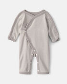 Baby Striped 100% Cotton Sleeper - Grey, image 1 of 5 slides