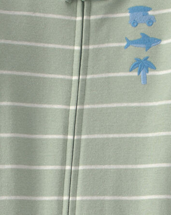 Toddler Boy Beach 100% Cotton 1-Piece Pyjama - Green, 