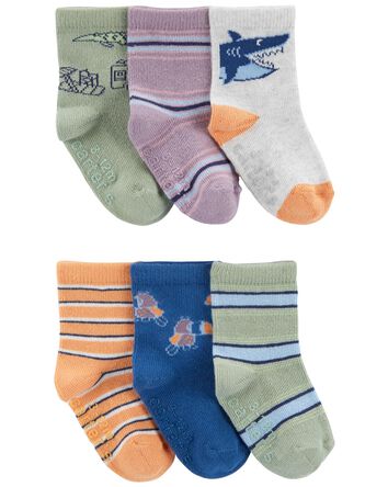 Trendy Dukaan Baby Boy's Cotton Anti Slip Grip Regular Socks (Colours And  Design May Vary; 3-6 Months) - Multipack Of 6 Pairs : : Fashion