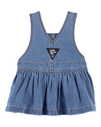 Baby Knit-Like Denim Jumper Dress, 