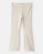 Toddler Girl Rib Pull-On Stretch Flare Leggings - Cream, image 1 of 4 slides