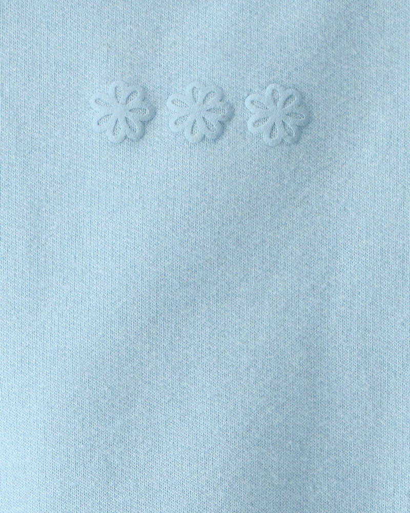 Baby Girl Flowers French Terry Pullover Sweatshirt - Blue, image 2 of 3 slides