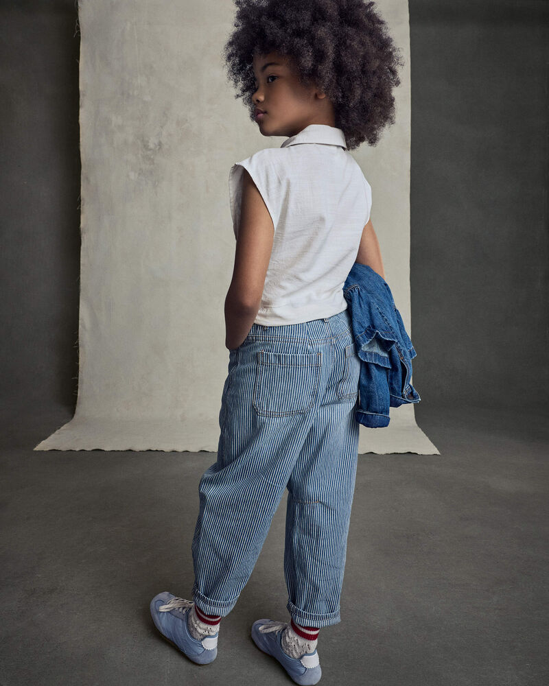 Girls Hickory Denim Barrel Jeans - Light Wash, image 3 of 8 slides