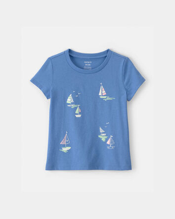 Tout-petit fille - T-shirt imprim&eacute; de voiliers - Bleu, 