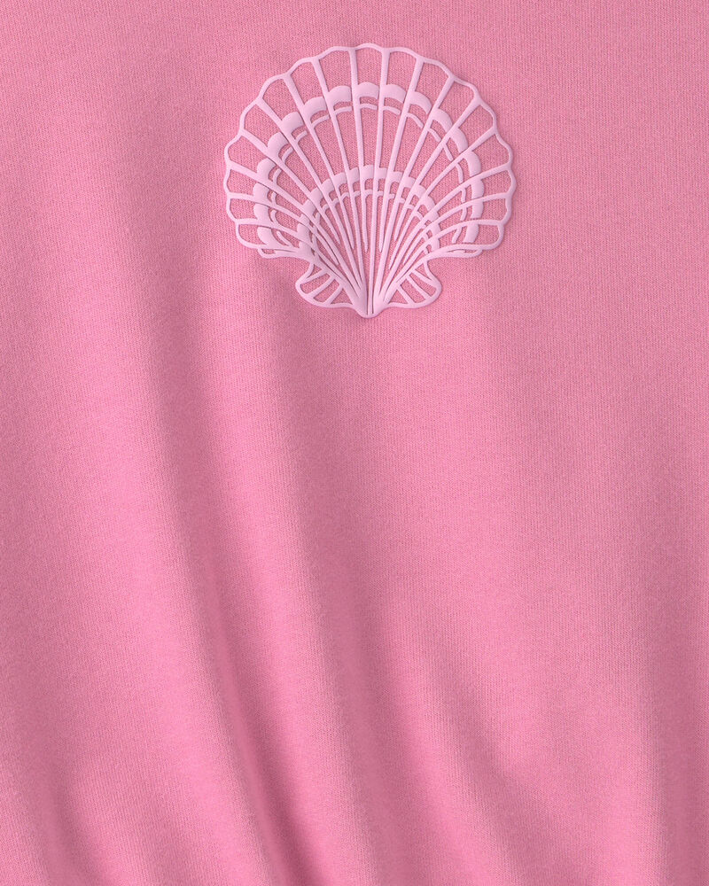 Girls Shell French Terry Top - Pink, image 3 of 4 slides