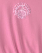 Girls Shell French Terry Top - Pink, image 3 of 4 slides