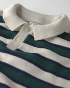 Gar&ccedil;ons - Chandail polo en tricot de coton biologique &agrave; rayures, image 2 sur 3 diapositives