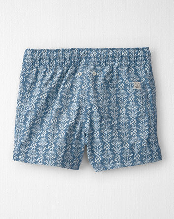 Toddler Boy Recycled Swim Trunks in Bloom Lagoon Print, 