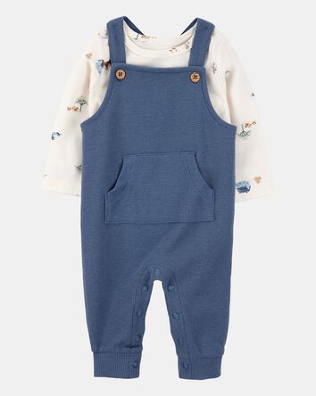 Baby 2-Piece Long-Sleeve Tee & Thermal Coverall Set, 