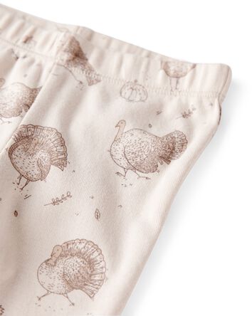 Baby 2-Piece Organic Cotton Ribbed Knit Set in Autumn Grove print, 