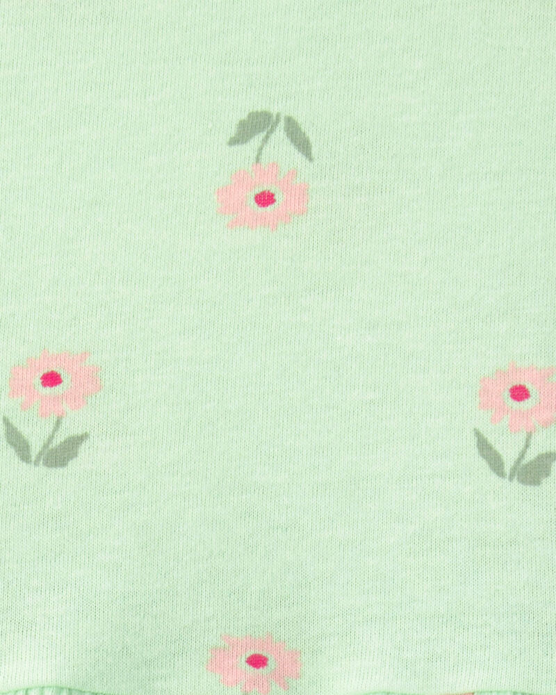 Baby Girl Floral Short-Sleeve Dress - Green, image 3 of 4 slides