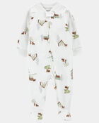 Baby Fleece Zip-Up Footie Sleeper Pyjamas, image 3 of 5 slides