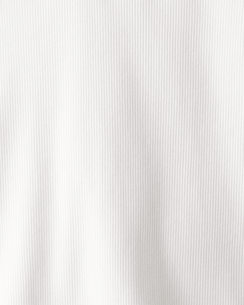 Kid Ribbed Henley  Long-Sleeve Shirt - White, image 2 of 3 slides