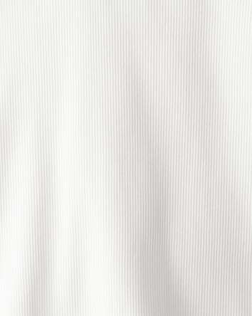 Kid Ribbed Henley  Long-Sleeve Shirt - White, 