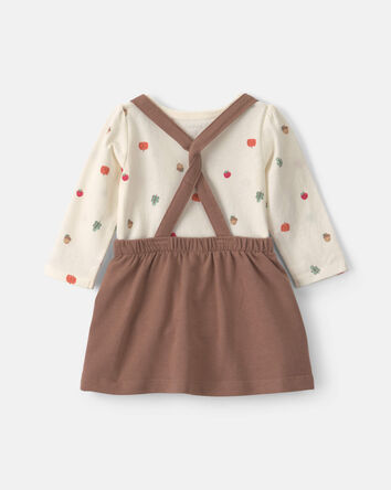 B&eacute;b&eacute; fille - Ensemble 3 pi&egrave;ces robe manches longues &agrave; th&egrave;me Action de gr&acirc;ce - Brun, 
