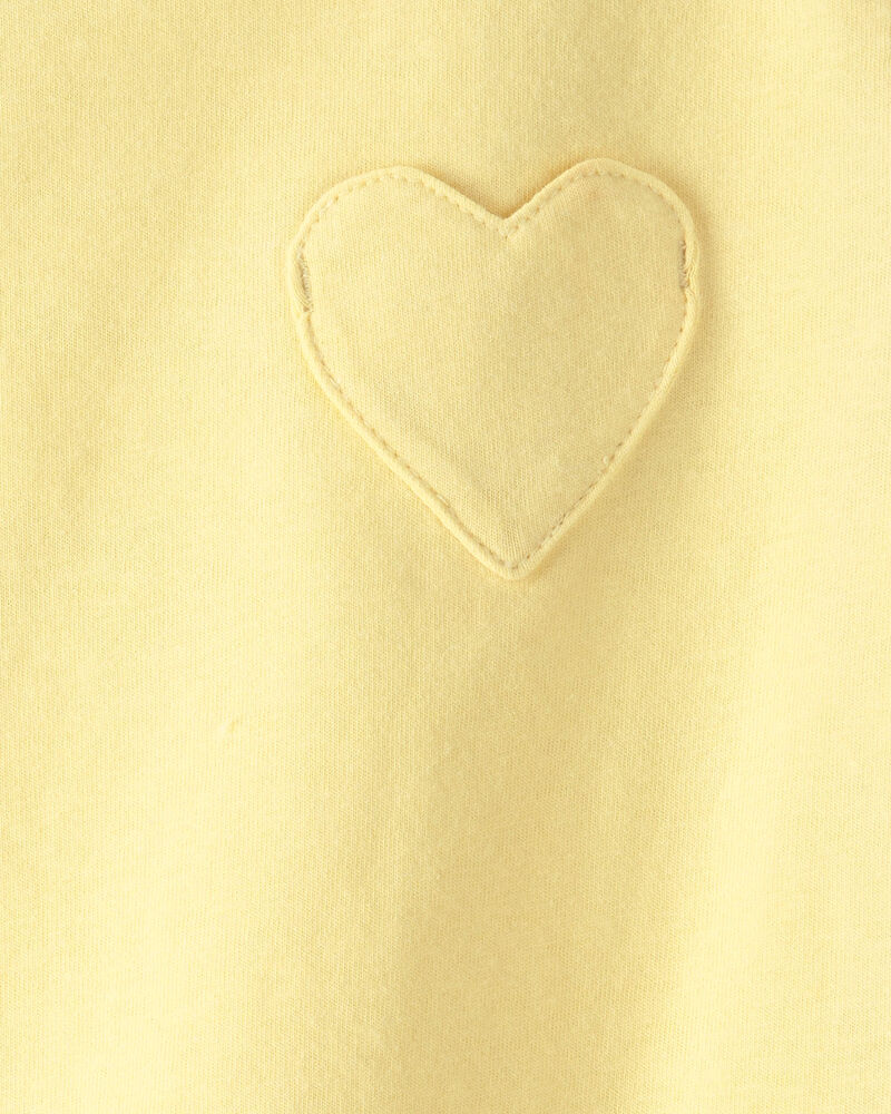 Toddler Girl Heart Pocket Top - Yellow, image 2 of 3 slides