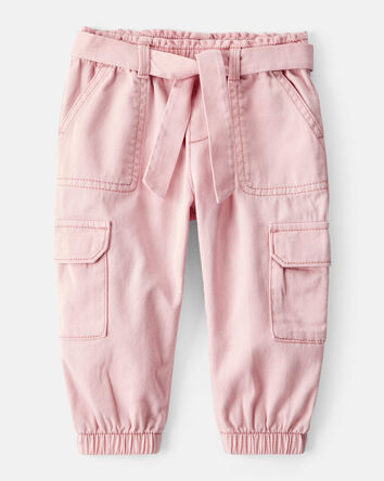 Bébé fille - Pantalon de jogging cargo en coton – Rose, 
