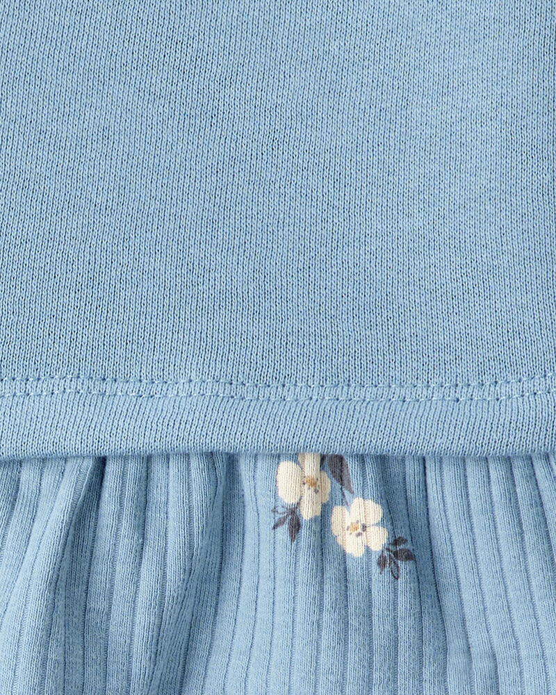 Baby 2-Piece Floral Top & Pant Set - Blue, image 3 of 5 slides