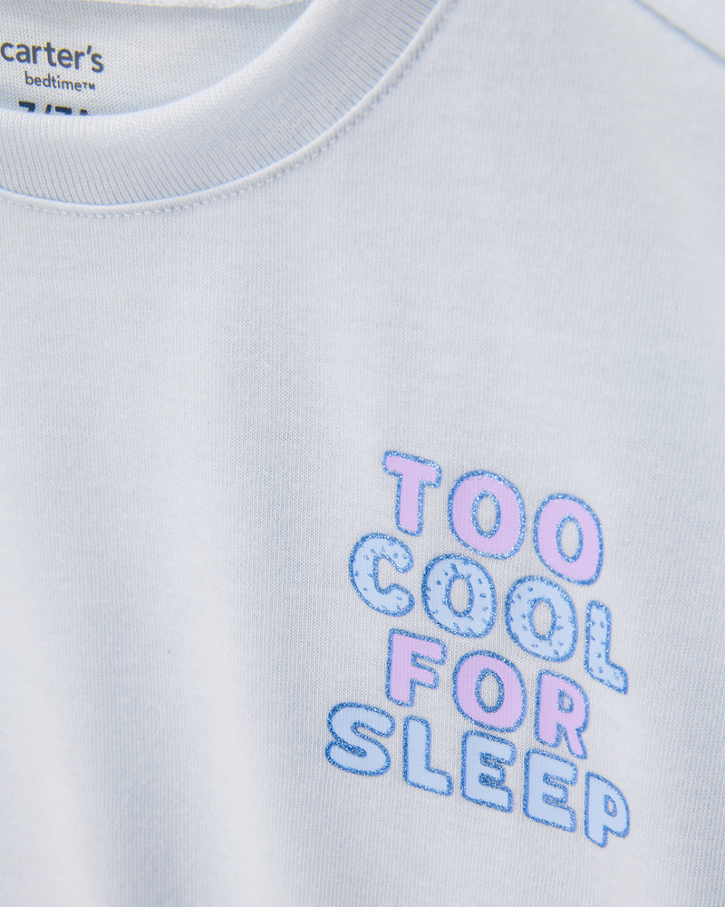Girls Ice Cream Print Loose Fit 2-Piece Pyjamas - Blue, image 2 of 4 slides