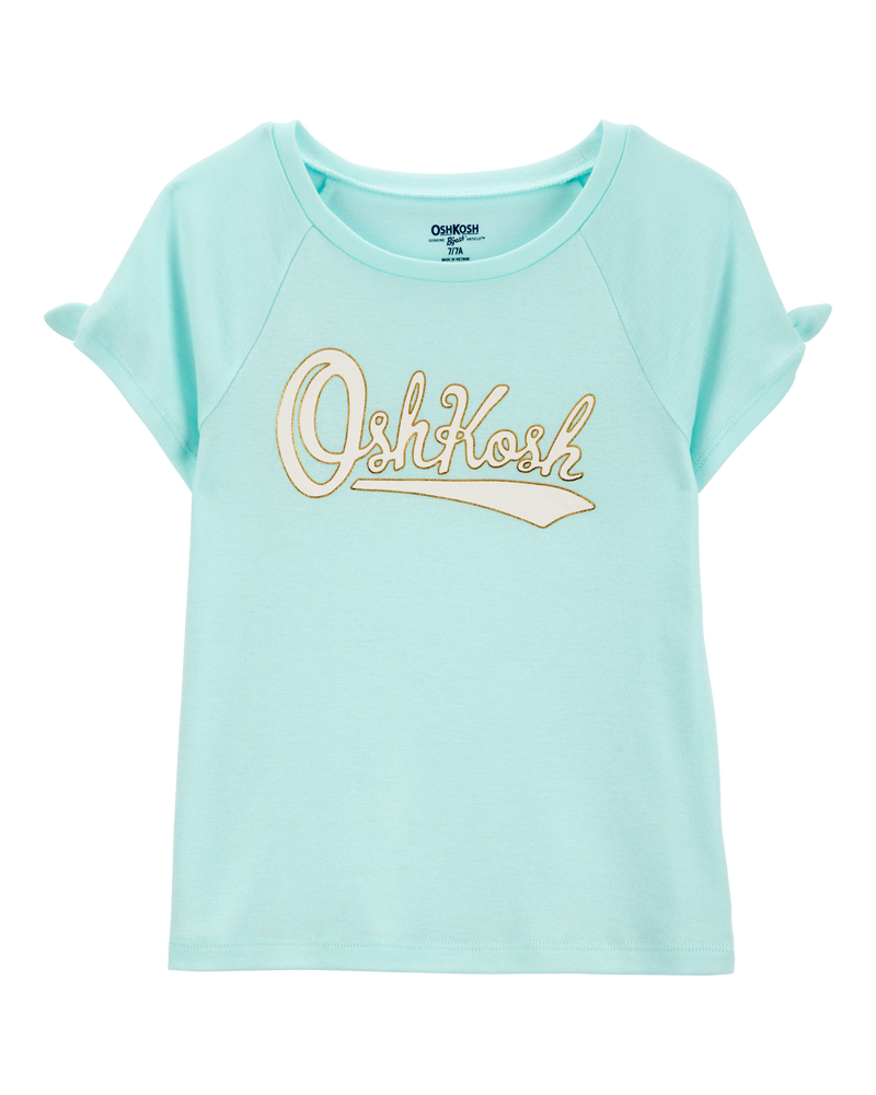 Kid OshKosh Logo Tie-Sleeve Tee, image 1 of 4 slides