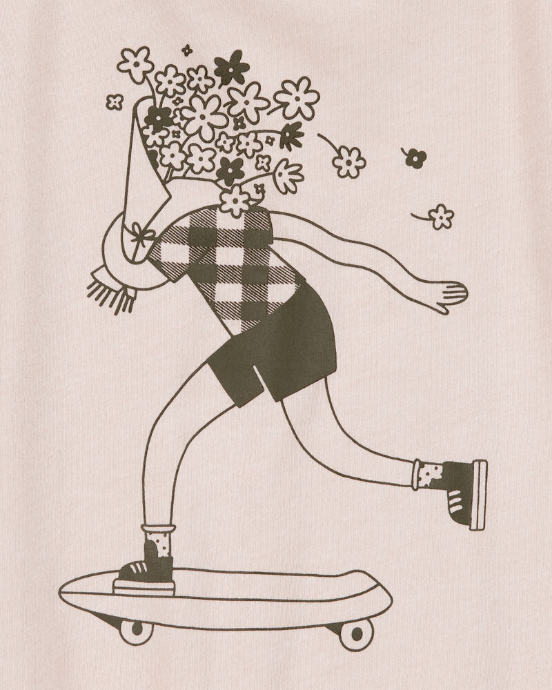 Kid Floral Skater Girl Graphic Tee, image 2 of 2 slides