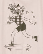 Kid Floral Skater Girl Graphic Tee, image 2 of 2 slides
