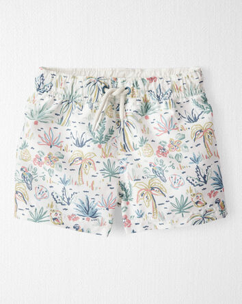 Toddler Recycled Tropical-Print Swim Trunks, 