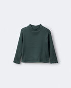 Toddler Girl Mock Neck Long-Sleeve Top - Dark Green, image 2 of 6 slides