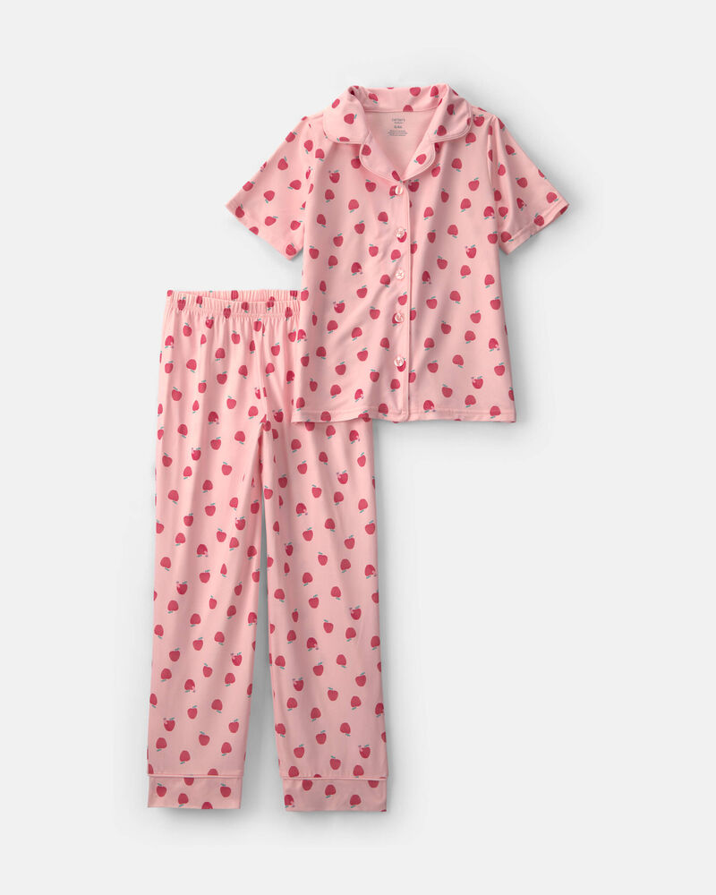 Girls Apple Short-Sleeve 2-Piece Pyjama Set - Pink, image 1 of 3 slides