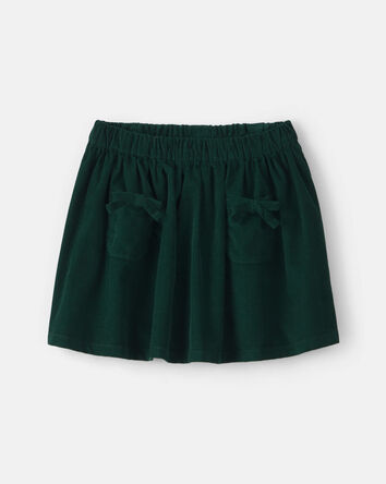 Toute-petit fille - Jupe-short en velours c&ocirc;tel&eacute; avec n&oelig;ud &ndash; Vert, 