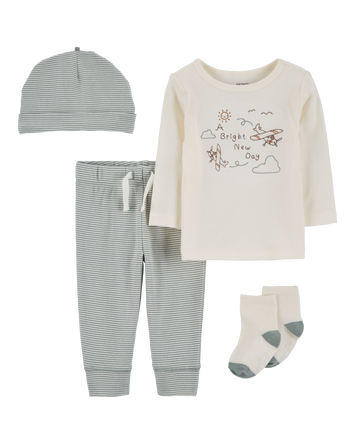 Baby 4-Piece Airplane Outfit Set, 