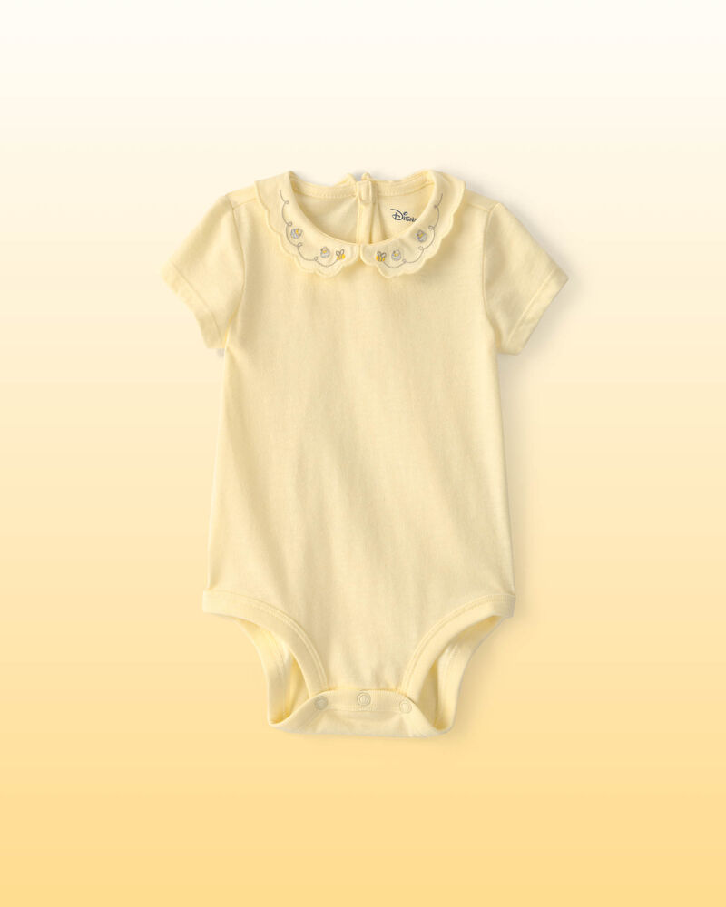 Baby Girl Disney&copy; Winnie the Pooh Embroidered Scalloped Collar Bodysuit - Yellow, image 1 of 5 slides