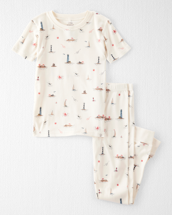 Kid Organic Cotton Pyjamas in Coastal Print, 
