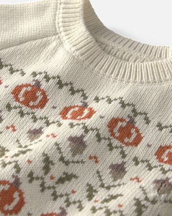 Toddler Organic Cotton Fair Isle Sweater Knit Pullover, 