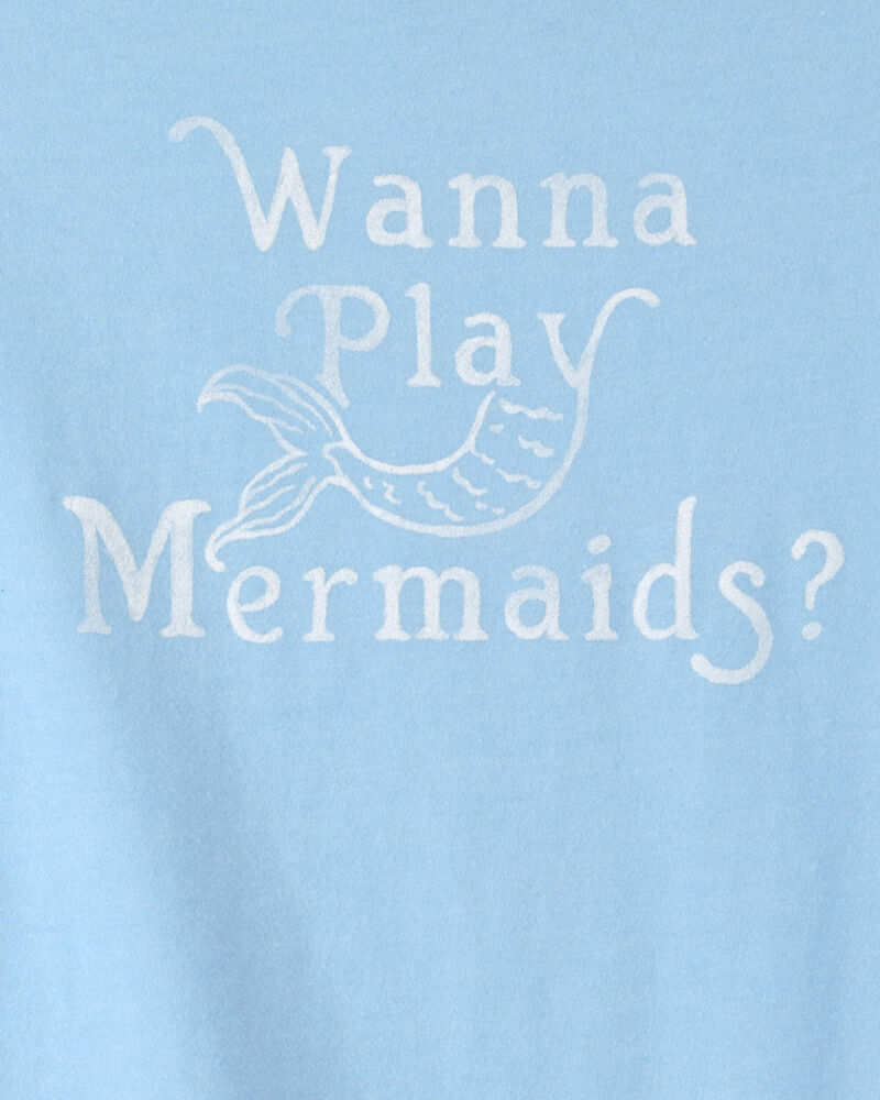 Girls Mermaid Graphic Tee - Blue, image 2 of 3 slides