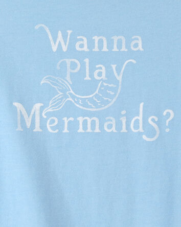 Filles - T-shirt &agrave; imprim&eacute; sir&egrave;ne - Bleu, 