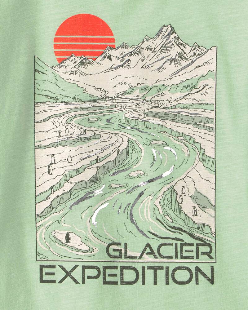 Boys 'Glacier Expedition' Mountain Long-Sleeve Graphic Tee - Green, image 3 of 4 slides