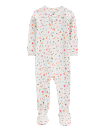 Baby Floral Snug Fit Cotton 1-Piece Pyjamas, 