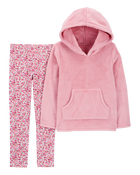 Kid 2-Piece Fuzzy Pullover & Legging Set, image 1 of 3 slides